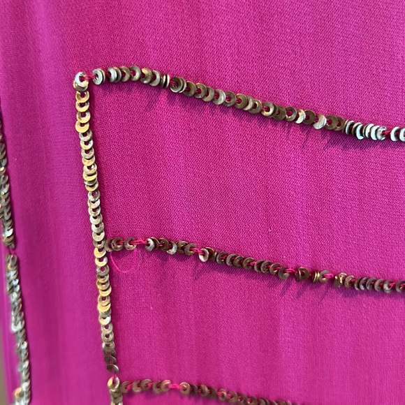 PARKER PINK AND GOLD/ COPPER SEQUINS DRESS - Picture 2 of 6